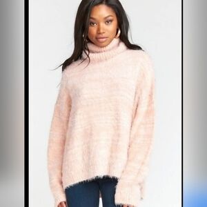 Show Me Your MuMu Soft Blush Wool Blend Turtleneck Sweater Sz.S